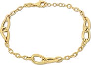 DELMAR 18K Gold Plated Sterling Silver Station Chain Bracelet