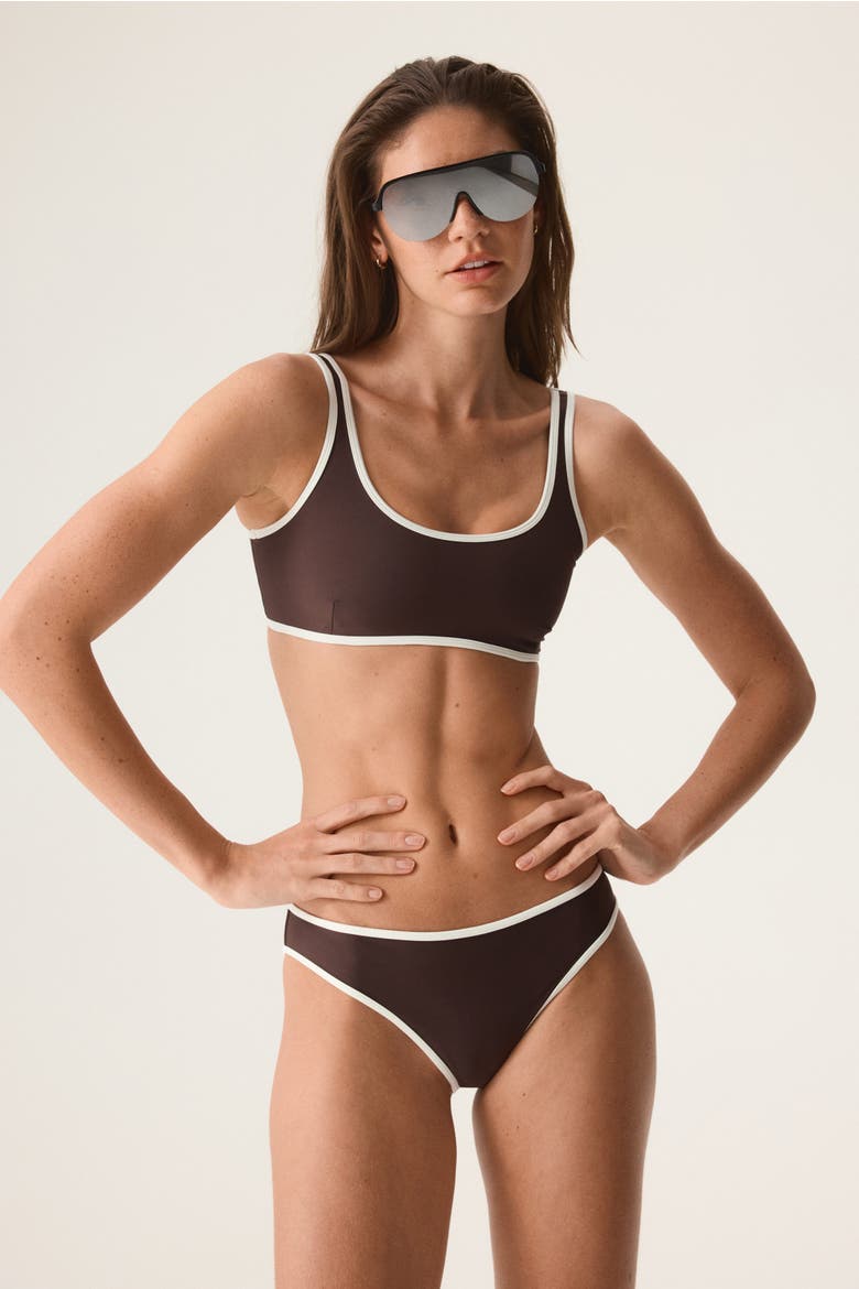 Sports Bikini Top, Main, color, Coffee