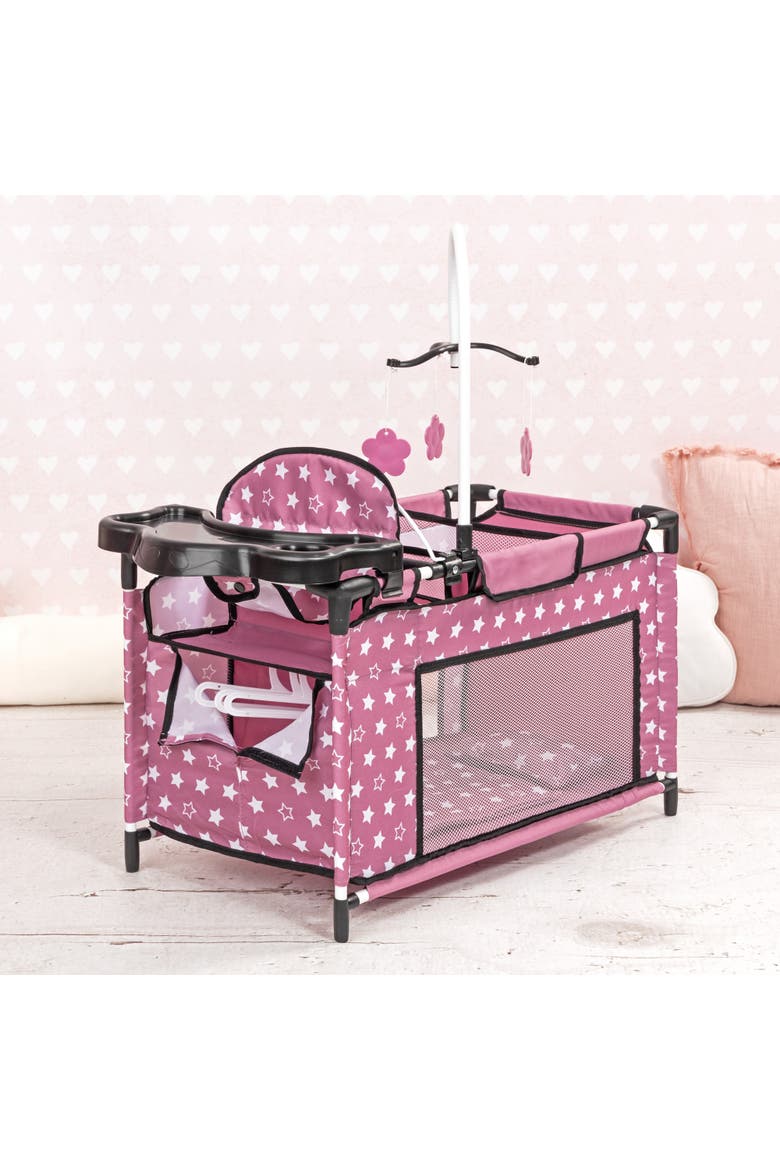 Doll Travel Multi Bed, Playpen Care Center, For Dolls Up to 18 Inches, Kid 3+, Alternate, color, Multicolored