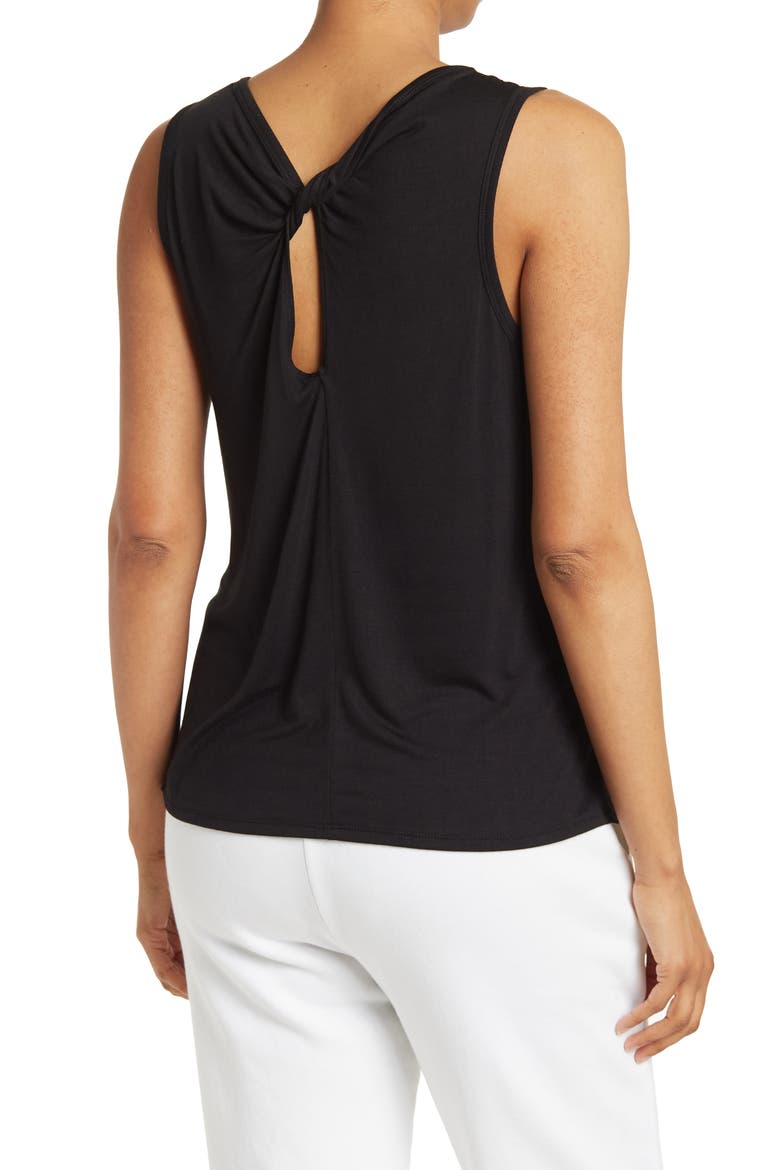 H By Bordeaux Twist and Hole Back Tank, Alternate, color, BLACK