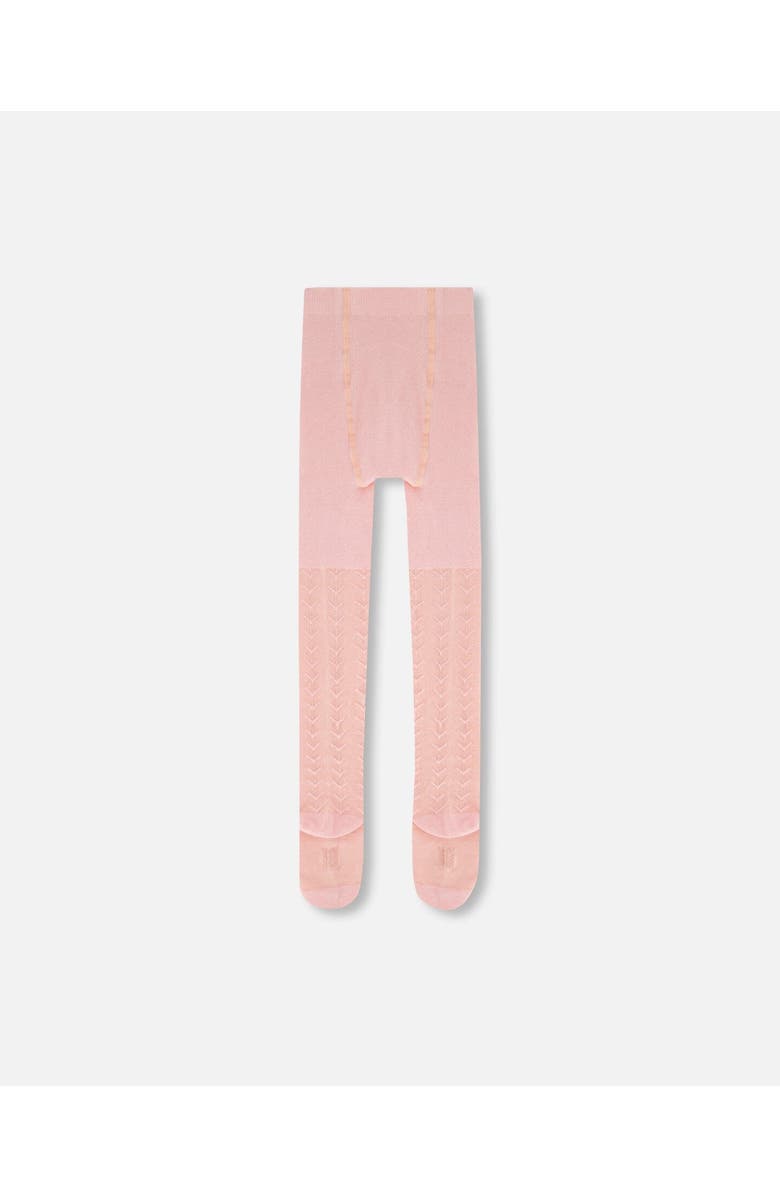 Deux par Deux Baby Girl's Tonal Jacquard Tights Light Pink, Alternate, color,