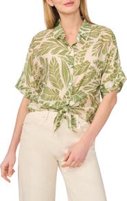 Halogen® Tie Front Sleeve Top