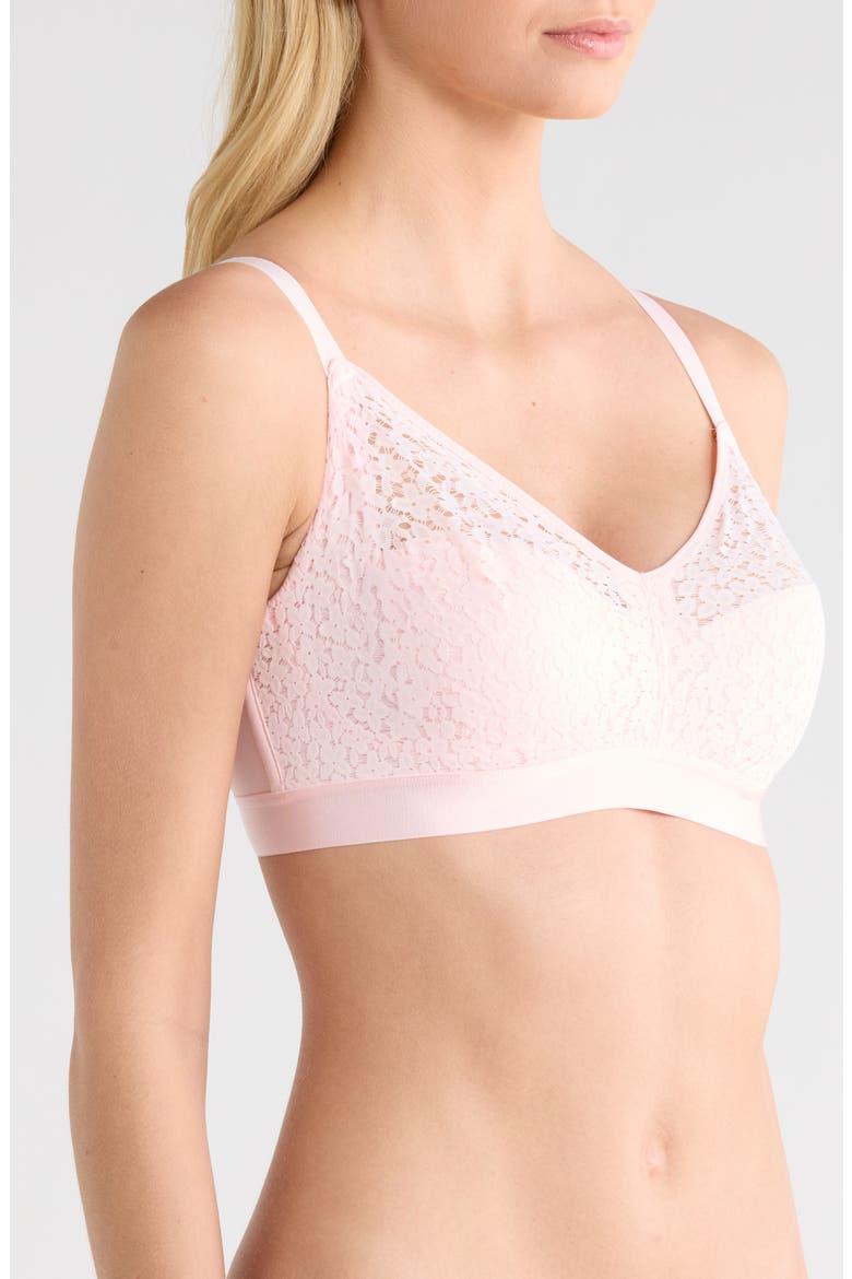 Norah Supportive Wireless Bra, Alternate, color, WATERLILY PINK