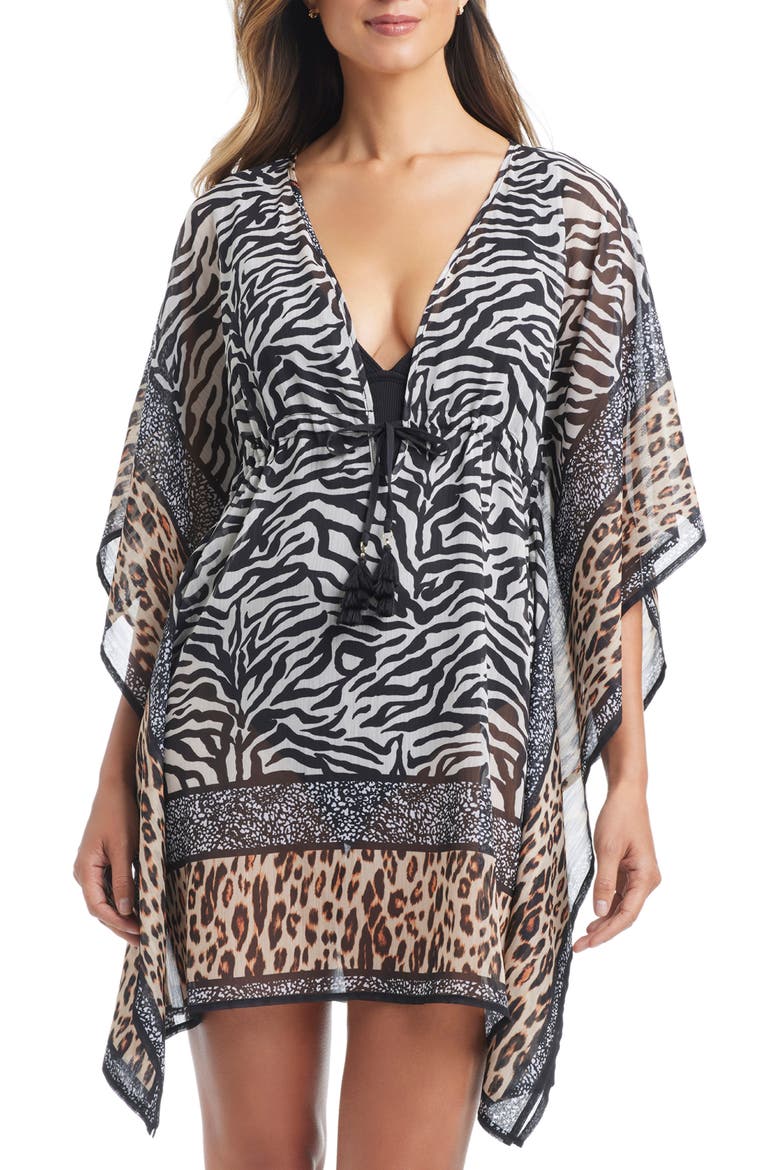 Chiffon Cover-Up Caftan, Main, color, MULTI