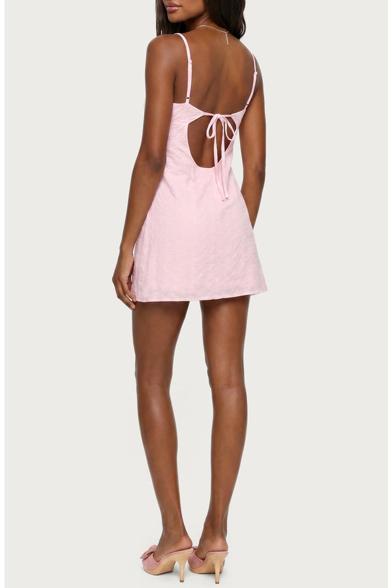 Iman Embroidered Cotton Cutout Minidress, Alternate, color, PINK