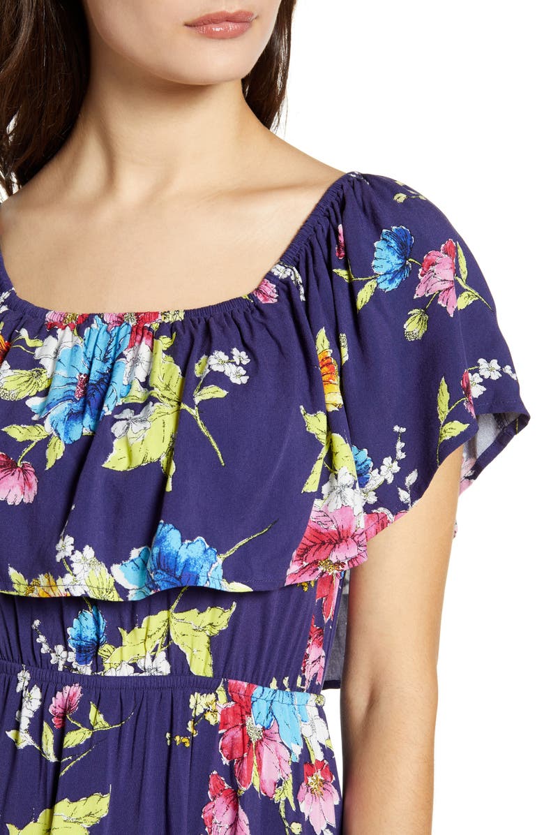 BP. Off the Shoulder Popover Midi Dress, Alternate, color, 