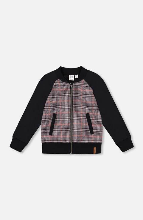 Bi-Material Zip Front Jacket Plaid (Baby)