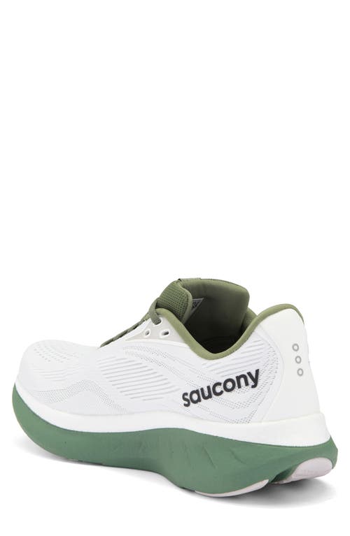 Saucony Ride 18 Running Shoe In White/olivine