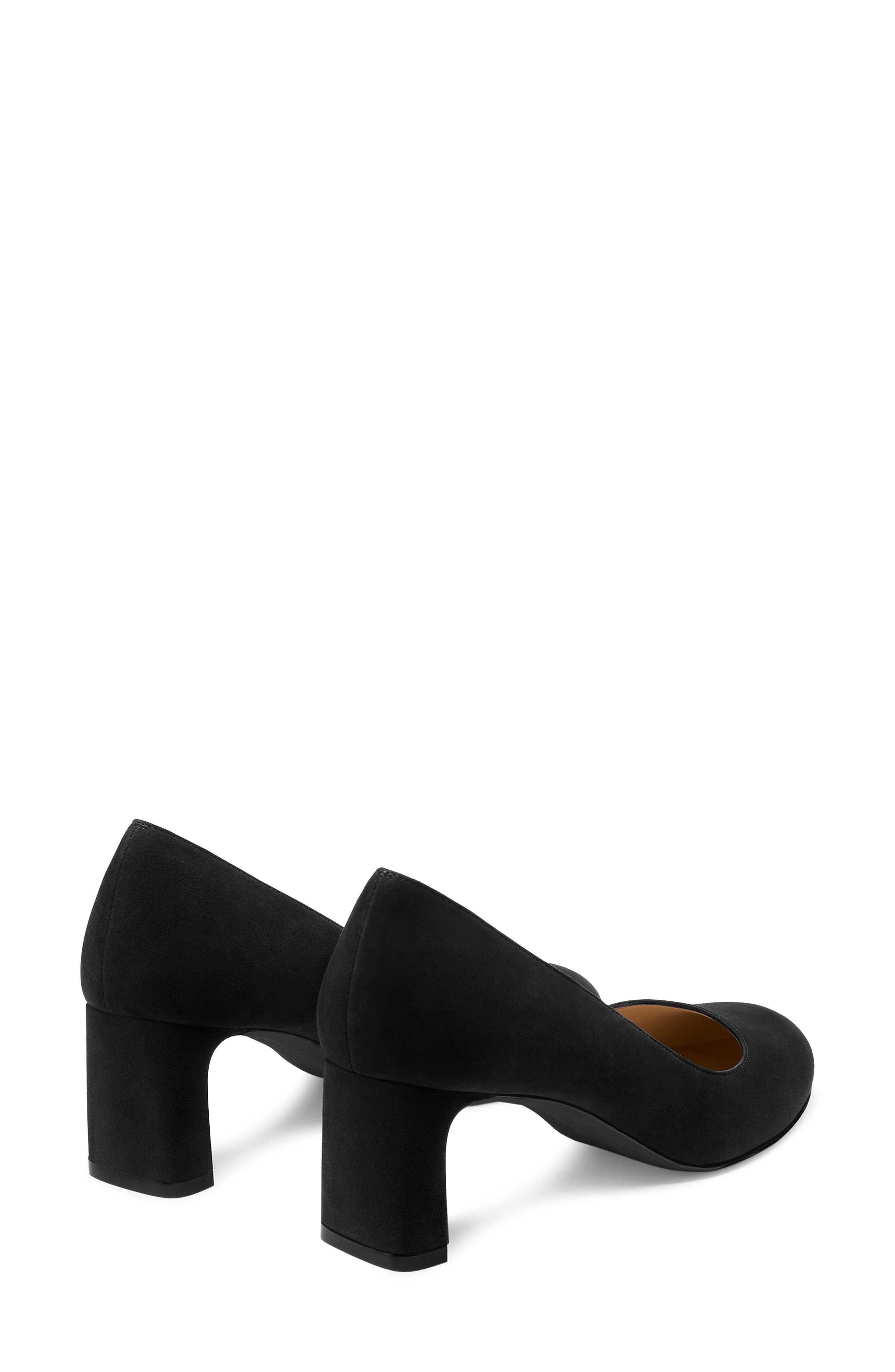 Stuart Weitzman Babette Block Heel Pump, Alternate, color, Black