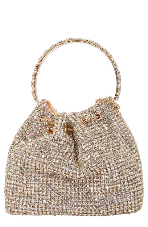 Rhinestone Ring Handle Bag