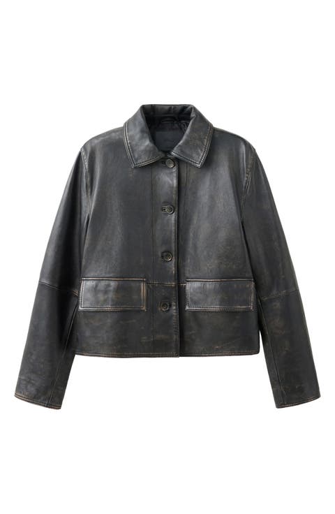 Distressed Leather Jacket