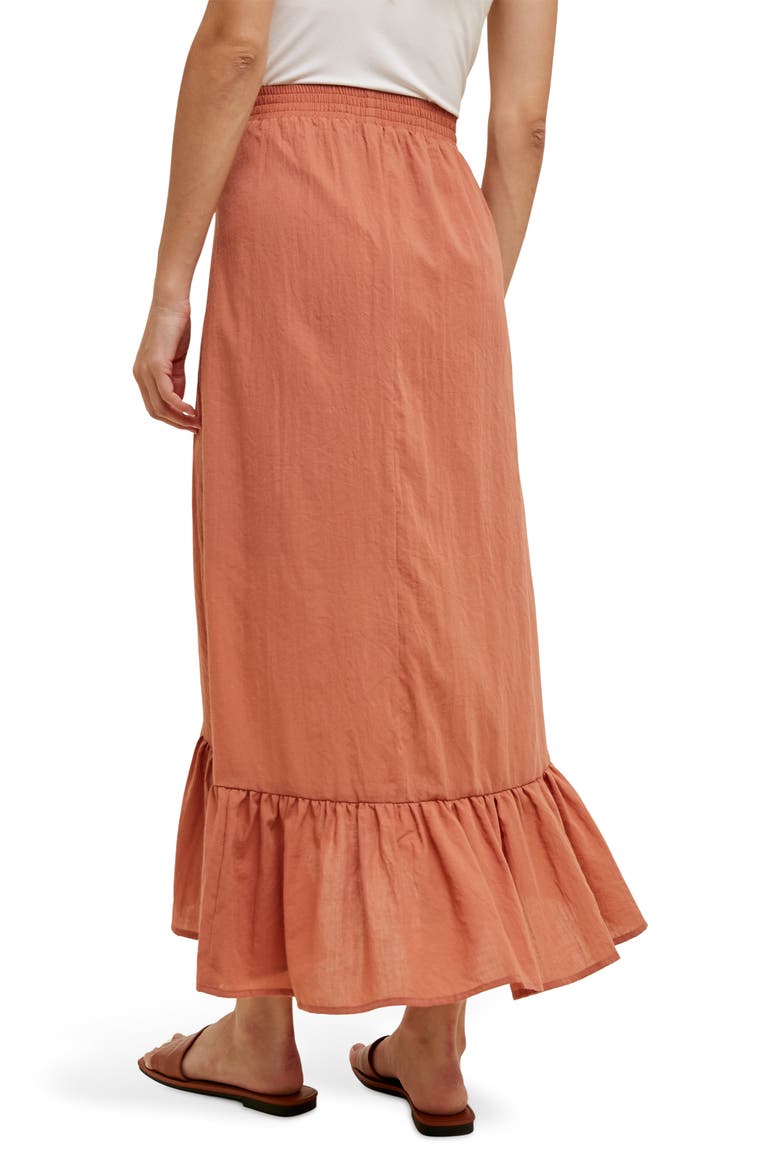 High-Low Midi Skirt, Alternate, color, BRICK