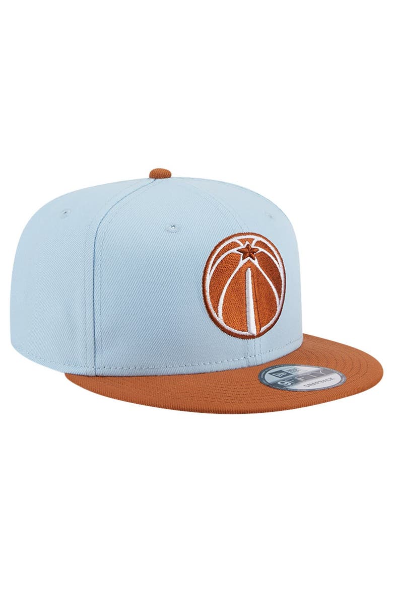 Men's New Era Light Blue/Brown Washington Wizards 2-Tone Color Pack 9FIFTY Snapback Hat, Alternate, color, Light Blue