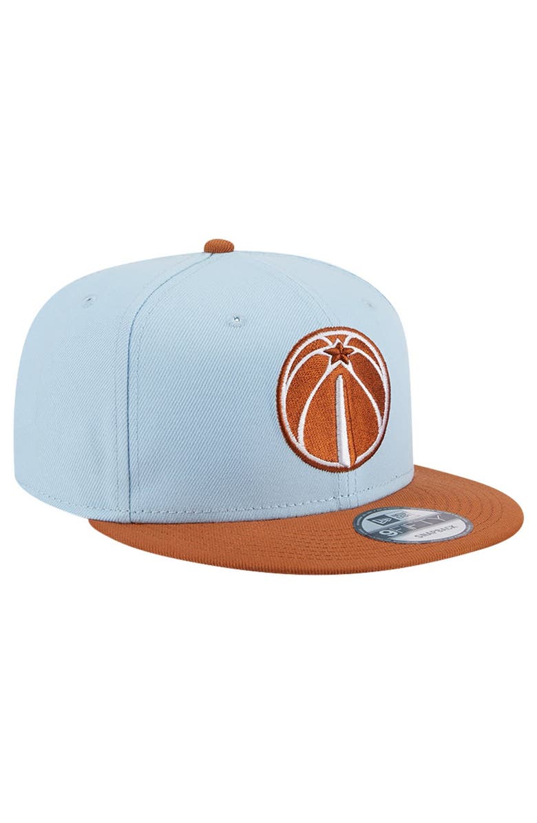 New Era Men's New Era Light Blue/Brown Washington Wizards 2-Tone Color Pack 9FIFTY Snapback Hat, Alternate, color,