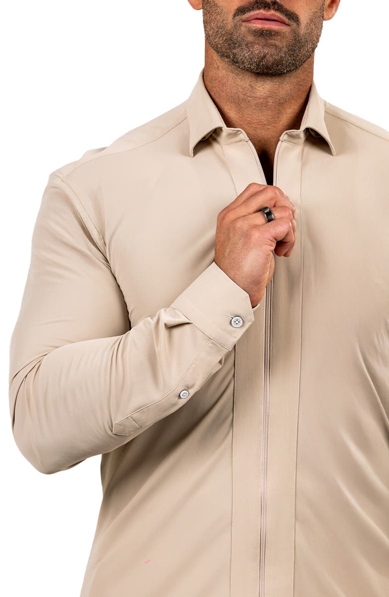 Maceoo FibZip Marthyr Knit Zip-Up Shirt, Alternate, color,