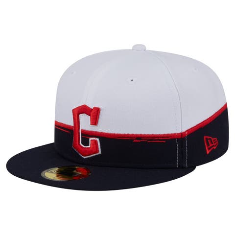 Men's New Era  Navy/White Cleveland Guardians Paint Stroke 59FIFTY Fitted Hat