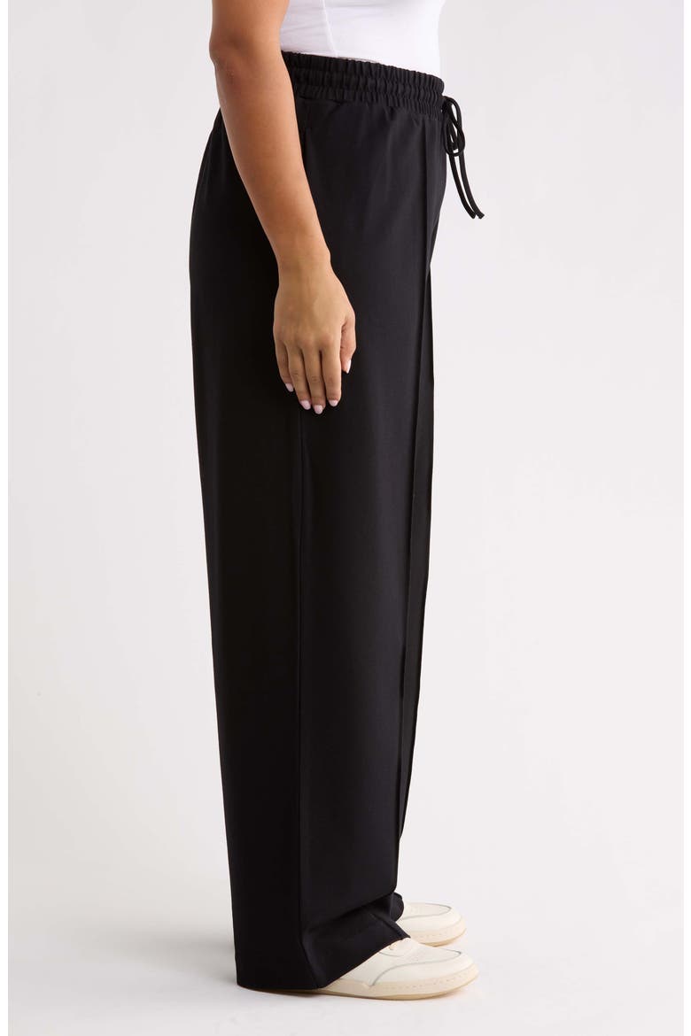 Ponte Pull-On Wide Leg Pants, Alternate, color, BLACK