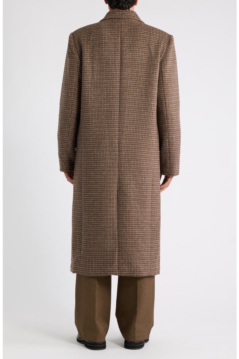 Check Cotton & Wool Coat, Alternate, color, RAIN DRUM