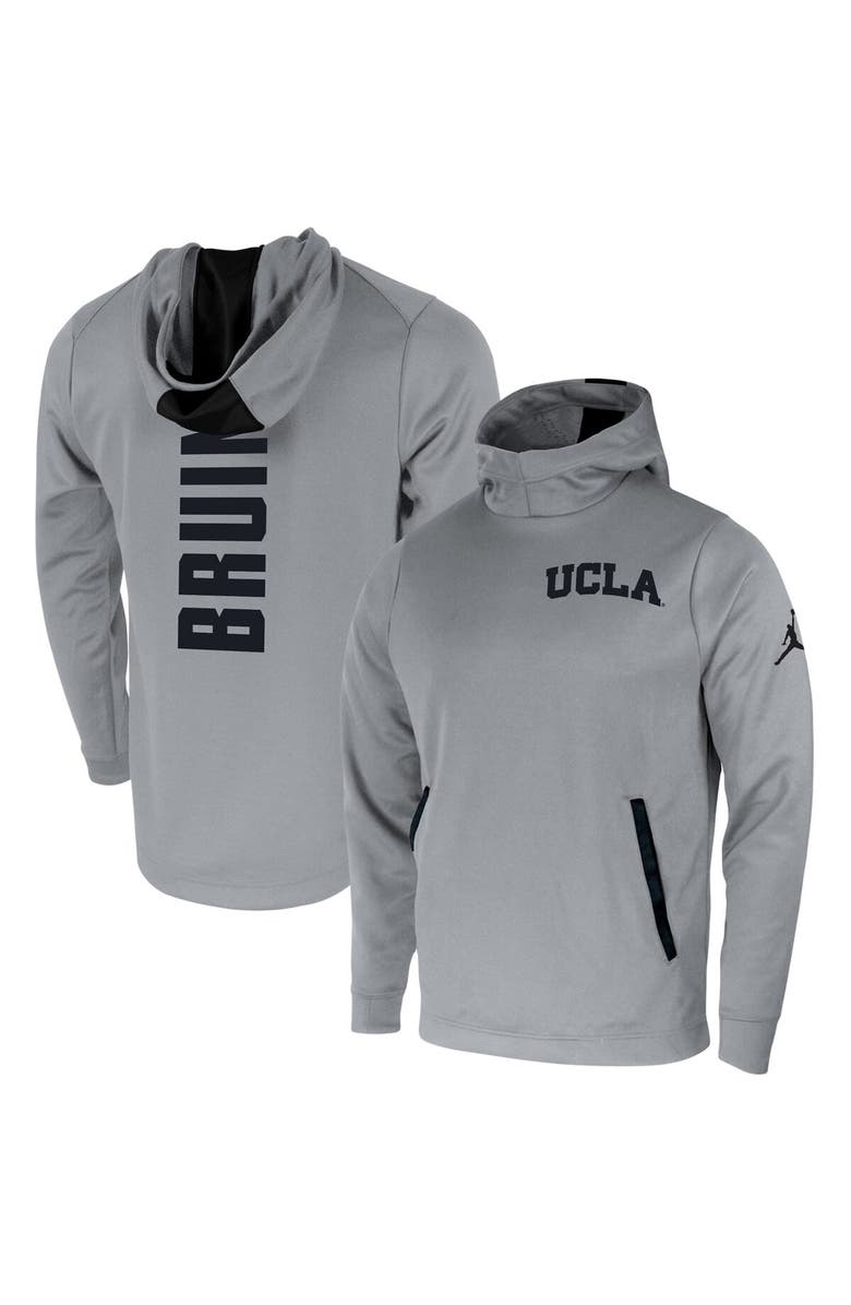 Nike Men's Jordan Brand Gray UCLA Bruins Two-Hit Performance Pullover Hoodie, Alternate, color, Gray