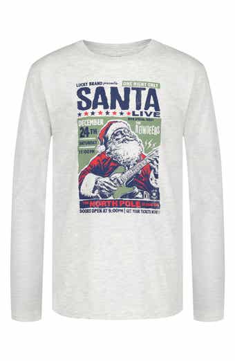 Lucky Brand Kids' Santa Live Long Sleeve Graphic T-Shirt