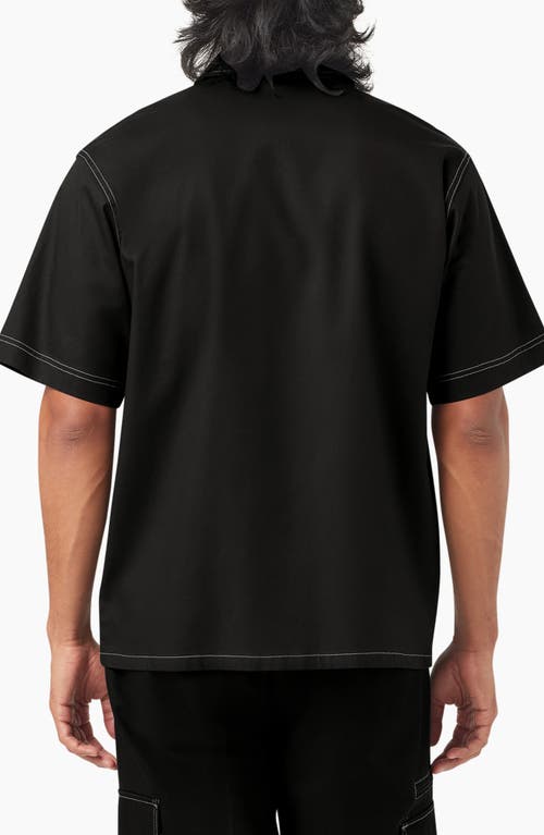 Dickies Riverbend Short Sleeve Button-up Work Shirt In Black