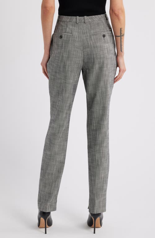 Shop Hugo Boss Boss Tanya Straight Leg Pants In Monochrome Sharkskin