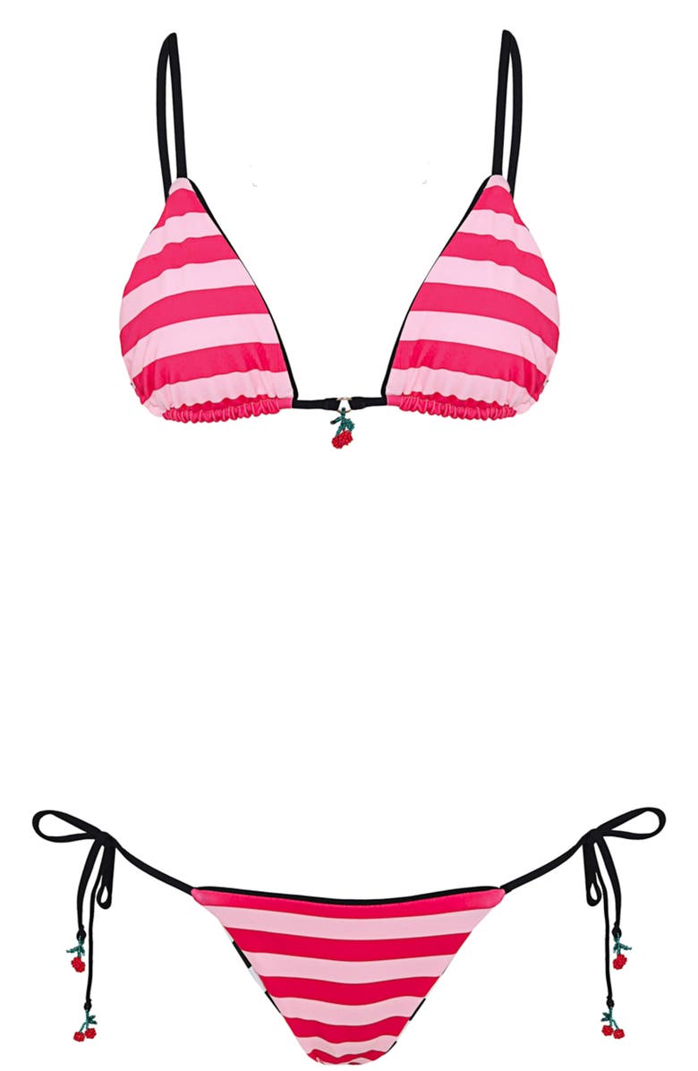 Maaji Rugby Rush Balmy Reversible Bikini Top, Alternate, color, Black