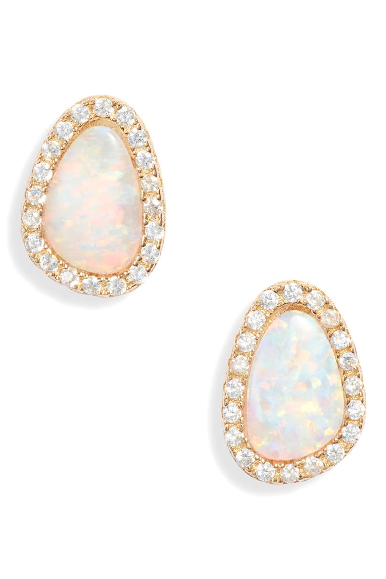 Mermaid Stud Earrings, Main, color, GOLD