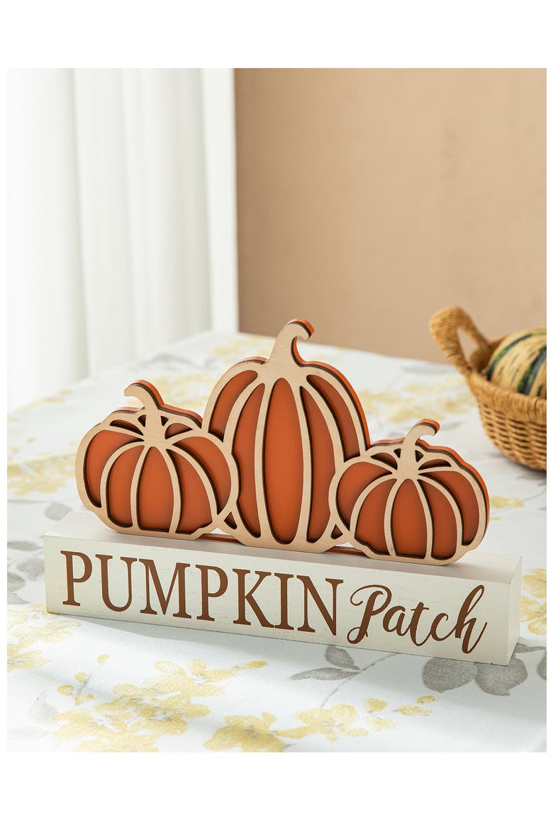 Fall Wooden PUMPKIN PATCH Table Sign, Alternate, color, Orange