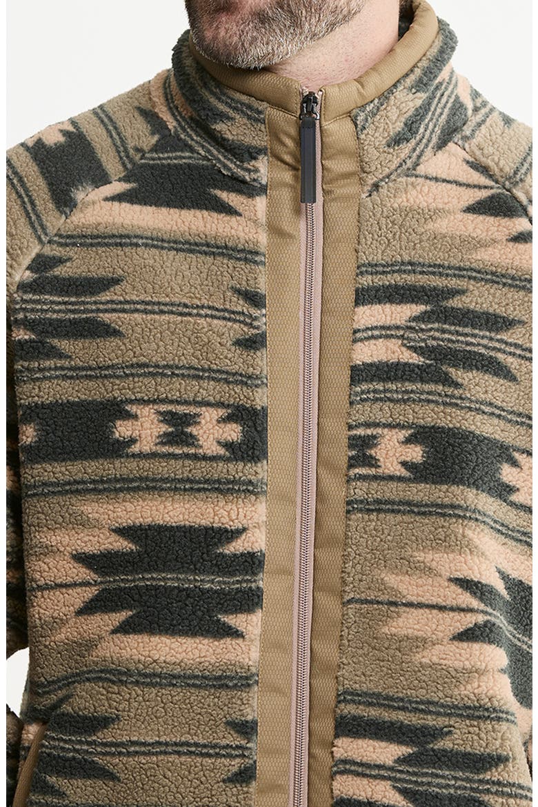 Jacquard High-Pile Fleece Full Zip Jacket, Alternate, color, TAUPE AZTEC