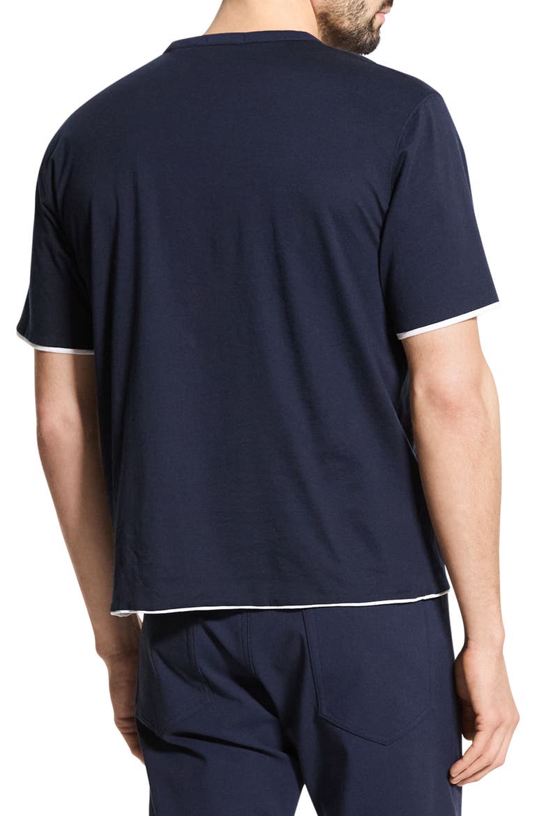 DB Pima Cotton Layered T-Shirt, Alternate, color, BALTIC/ WHITE