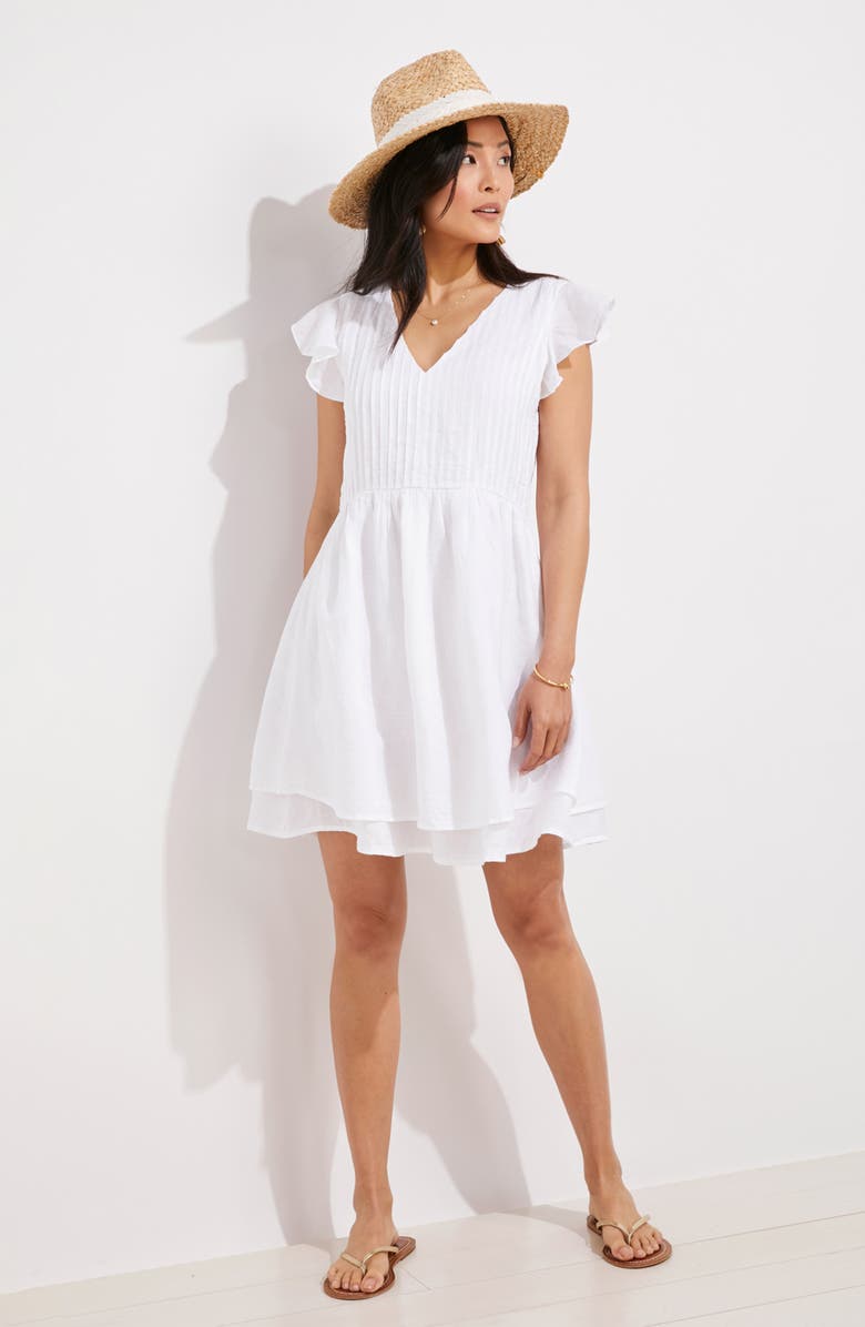 vineyard vines Linen Pintuck Minidress, Alternate, color, 