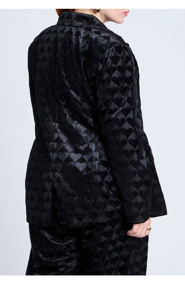 ELOQUII Heart Velvet Blazer, Alternate, color, Black Onyx