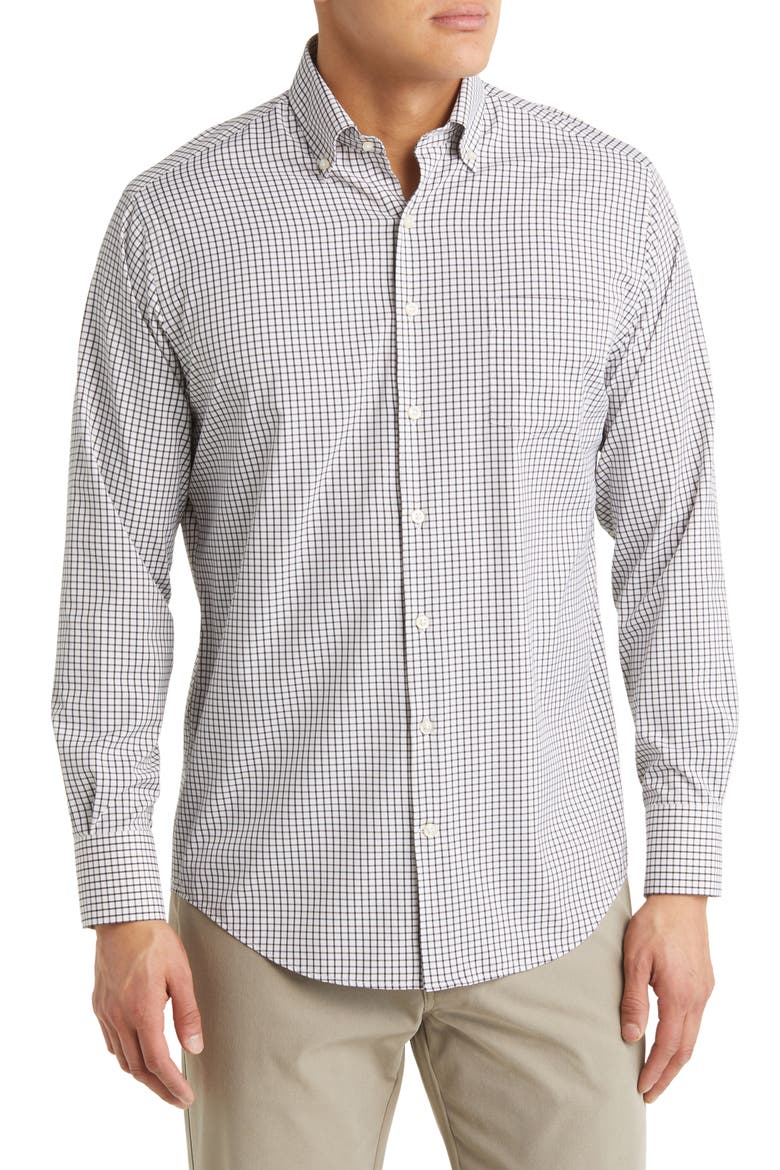 Hanford Performance Twill Button-Down Shirt, Main, color, BLACK