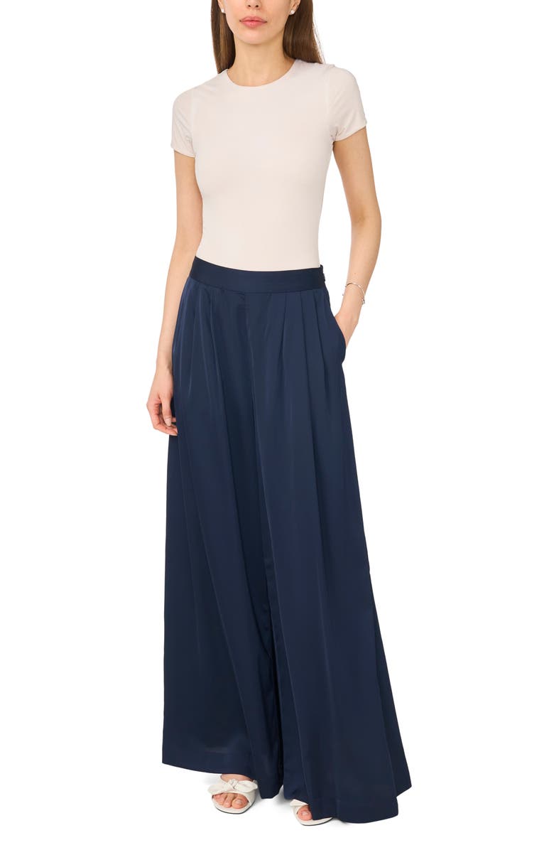 Ted Baker Pleated Front Wide Leg Pants, Alternate, color, Classic Navy