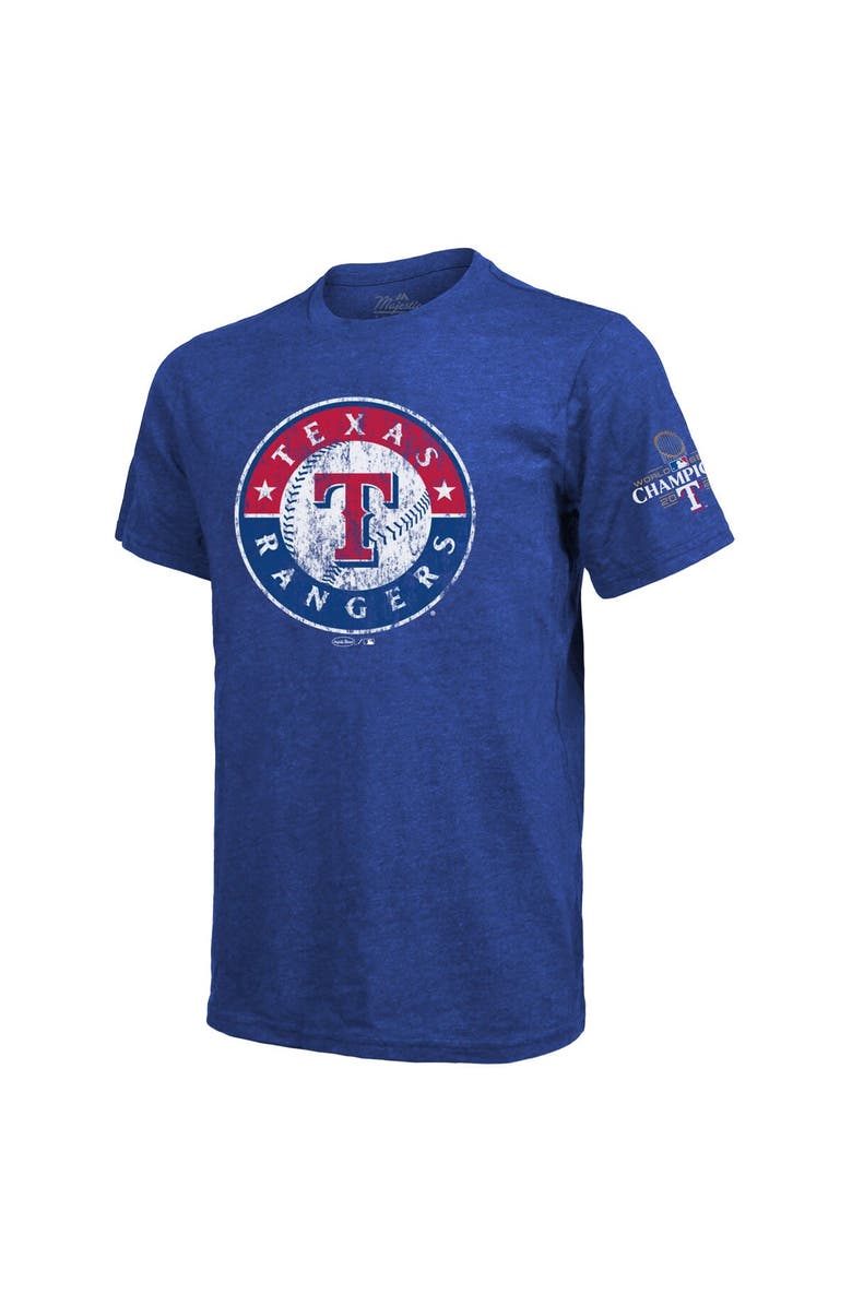 Majestic Threads Men's Majestic Threads Marcus Semien Royal Texas Rangers 2023 World Series Champions Name & Number T-Shirt, Alternate, color,