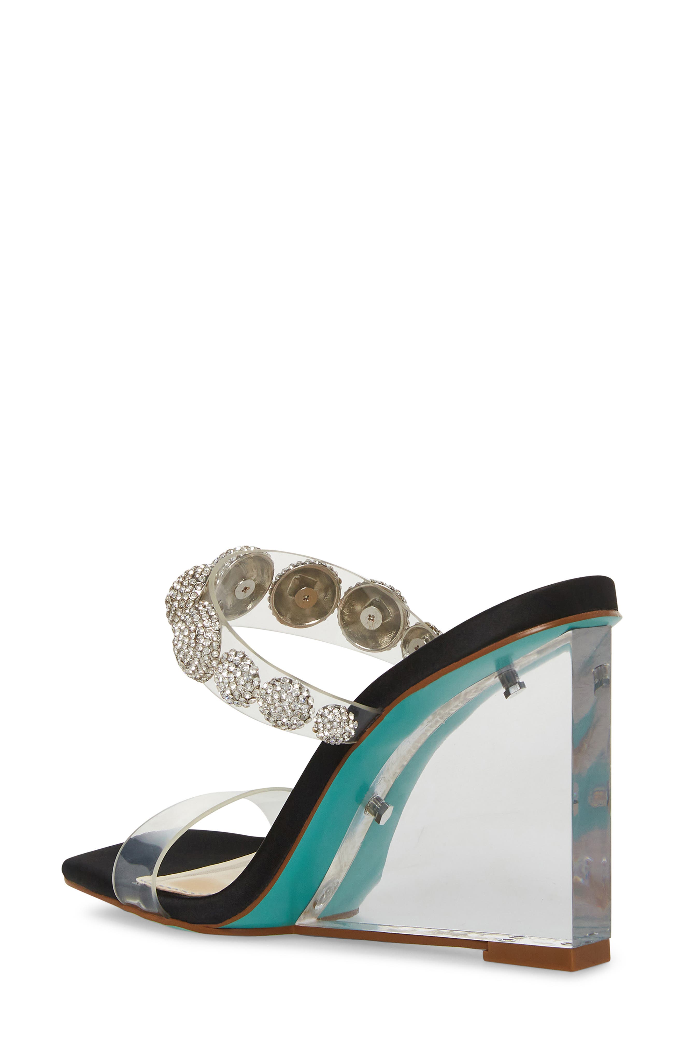 Betsey Johnson Troy Crystal Wedge Sandal, Alternate, color, 