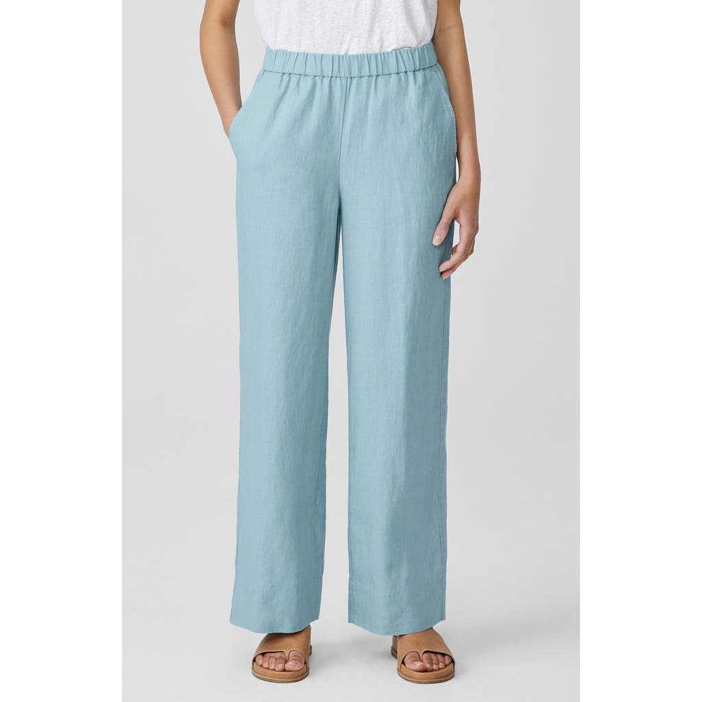 Eileen Fisher Wide Leg Organic Linen Ankle Pants
