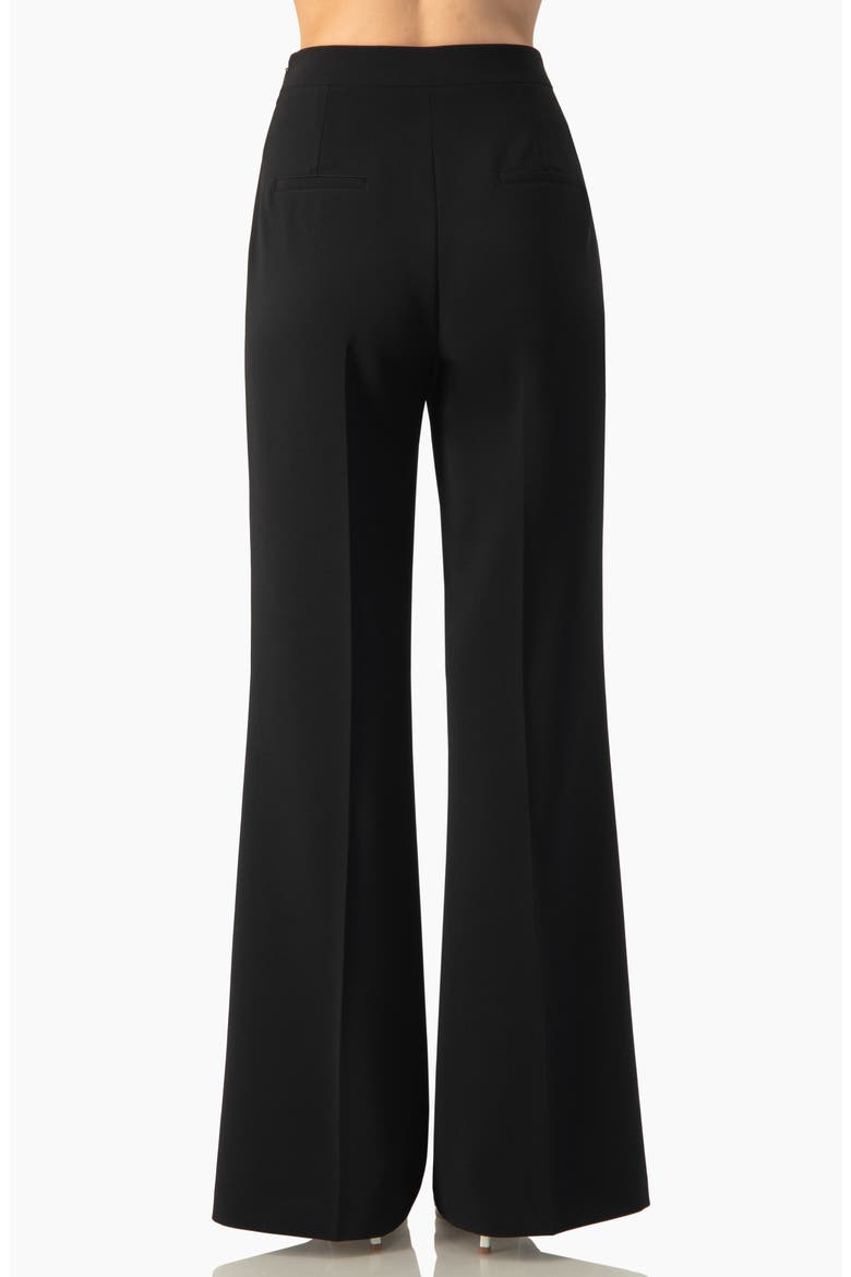 Structured High-Waist Wide-Leg Tailored Dress Trousers, Alternate, color, Black