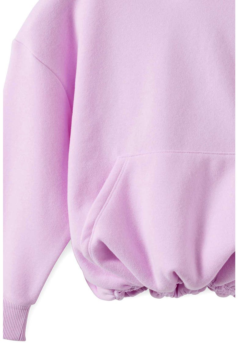 Kid's Sienna Bubble Hem Oversized Hoodie, Alternate, color, Pale Violet Badge