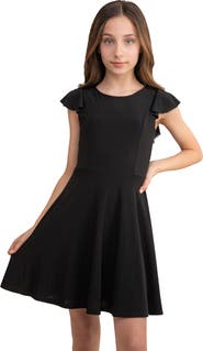 Un Deux Trois Flutter Sleeve Dress