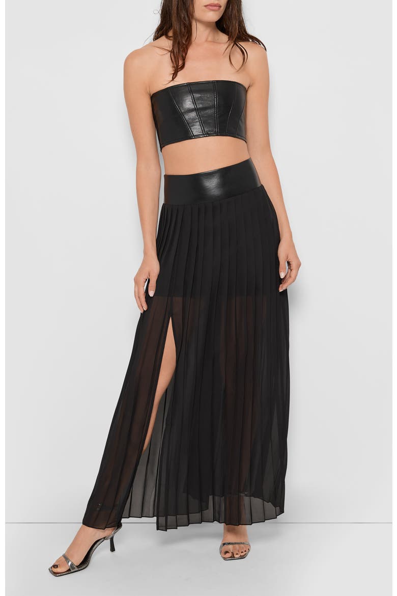 Felice Pleated Skirt, Main, color, Black