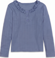 Hope & Henry Kids' Organic Cotton Pointelle Henley Top