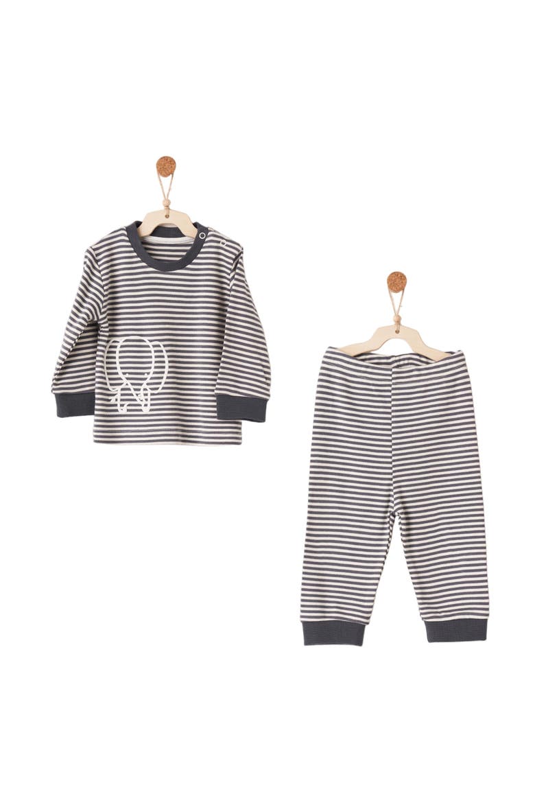 Stripe PJ Set, Alternate, color, Grey