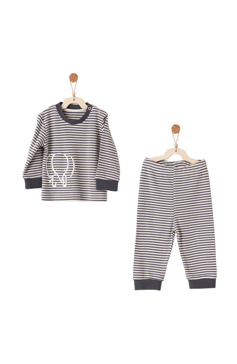 Andy Wawa Stripe PJ Set, Alternate, color, Grey