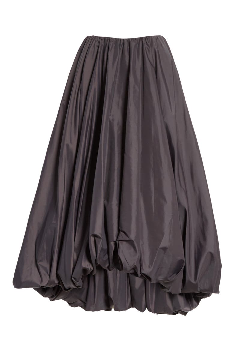 Mariposa Bubble Hem Midi Skirt, Alternate, color, BLACK