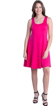 24seven Comfort Apparel Petites Sleeveless A-Line Fit and Flare Skater Dress