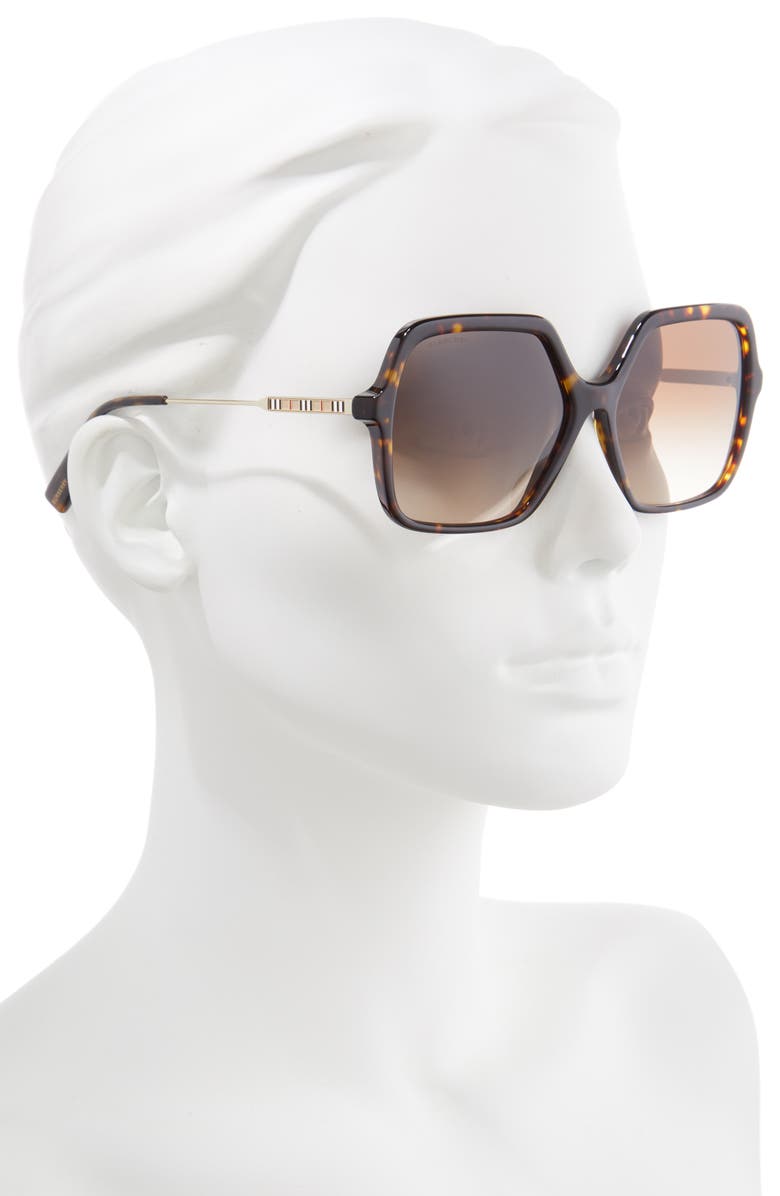 Burberry 59mm Square Sunglasses, Alternate, color, Dark Havana/ Brown Gradient