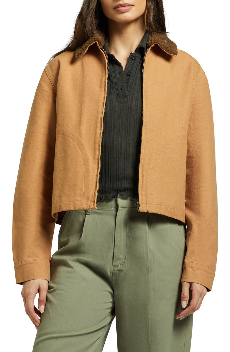Brixton Mechanic's Garage Cotton Canvas Jacket, Main, color, Tobacco Brown