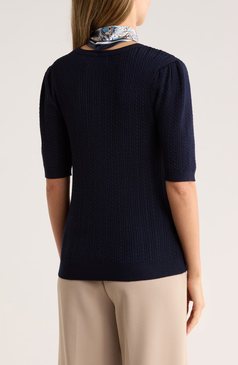 BY DESIGN Audrielle Scarf Tie Sweater, Alternate, color, Navy